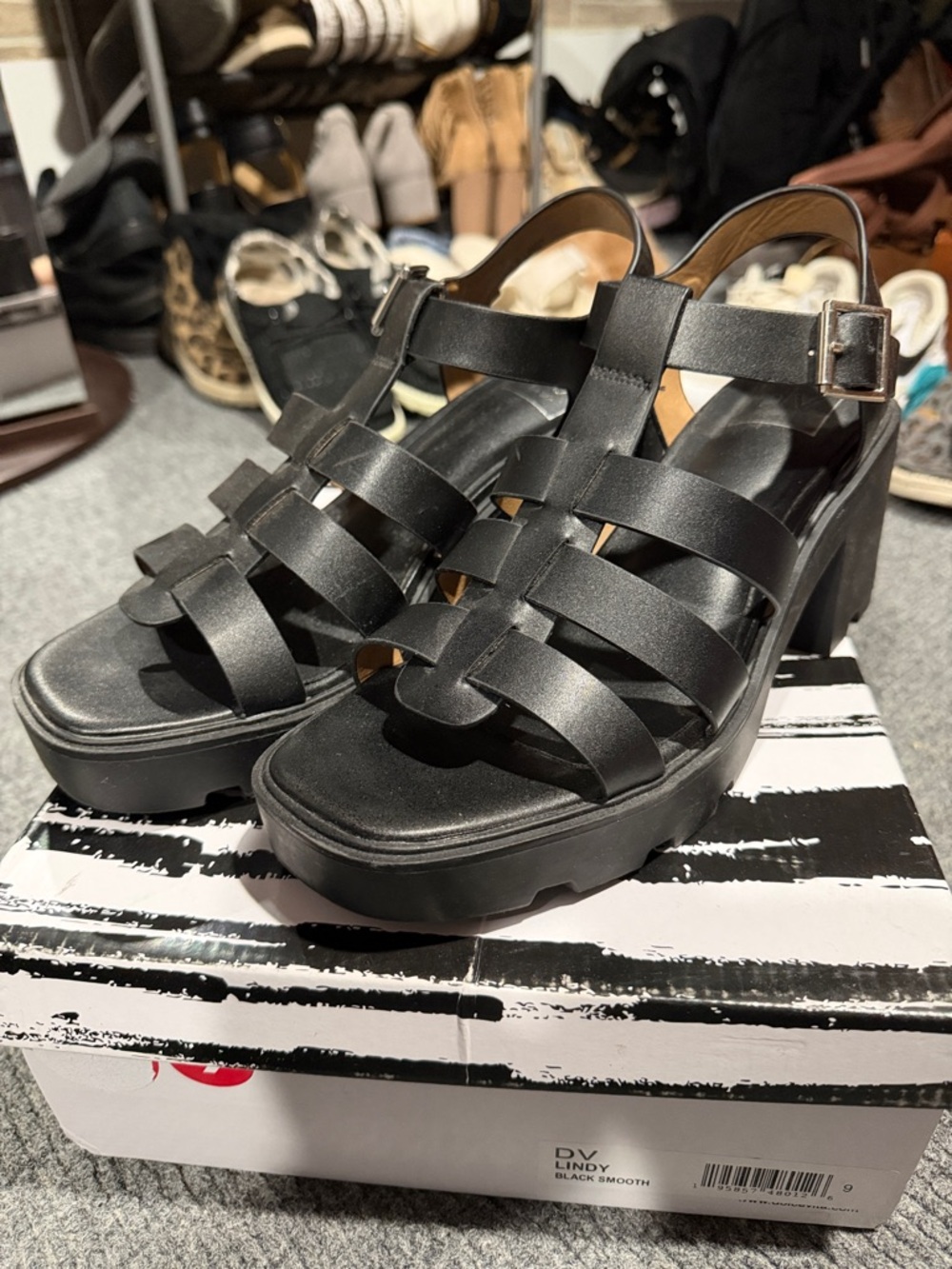 DV by Dolce Vita Black Strappy Platform Heels